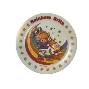 Vintage Rainbow Brite Melamine 8in Plate Hallmark 1983 Deka Made in USA